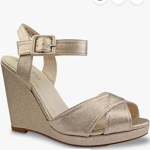 Touch Ups Metallic Champagne Wedge Sandals